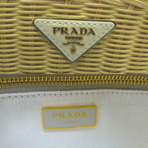 Prada Wicker Basket Bag Handbag Straw NATURALE - Picture 7 of 9